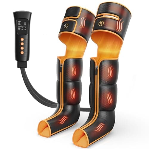 ITCPRL Leg Massager with Heat and Compression, Foot Calf & Thigh Massage for Circulation and Pain Relief, Leg Compression Massager with Handheld Controller 3 Intensities 6 Modes - FSA HSA Eligible