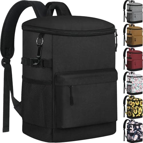 Tenot Cooler Backpack 33 Cans Backpack Coolers Insulated Leak Proof Soft Beach Cooler Bag for Men Women Ice Chest Backpack Camping Hiking Picnic Travel Cooler Lunch Backpack Black
