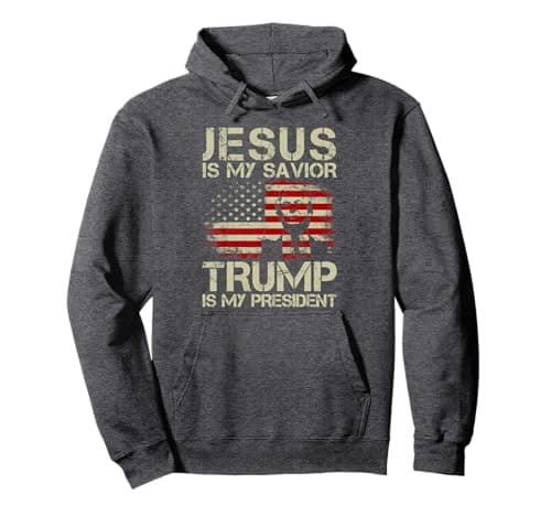 Jesus Is My Savior Trump Is My President Trump 2024 USA Flag Pullover Hoodie