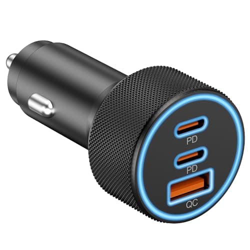 USB C Car Charger, 3-Port 67W Dual USB-C & USB-A Car Power Adapter PD/QC Fast Charging Cigarette Lighter for iPhone 16/15/14/13/12/11/Pro Max, iPad, Samsung Galaxy S25 S24/S23/S22/S21, Pixel, Android