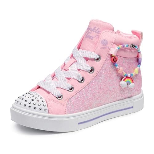 Skechers Kids Twinkle Sparks - Charm Bestie Sneaker, Pink, 2 Little Kid