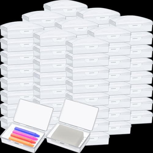 Reallnaive 50 Pcs Travel Soap Container Portable Plastic Soap Boxes Bulk with Lid Homeless Donations Bulk Gym Shower Tour Groups Hotel Outdoor Camping (White)