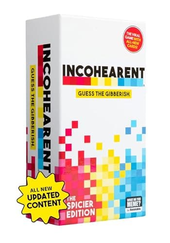 Incohearent, The Guess The Gibberish Party Game By Relatable, A Funny Card Game For Adults, Includes 300 Cards, Instructions, And 1 Sand Timer, Fun for Friendsgiving, or a White Elephant Gift