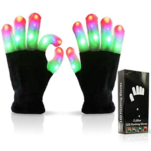 Luwint LED Light Up Gloves for Kids, Flashing Sensory Toys for Autism, Cool Glow Christmas Gifts for Boys Girls 6-8 8-12 Years Old