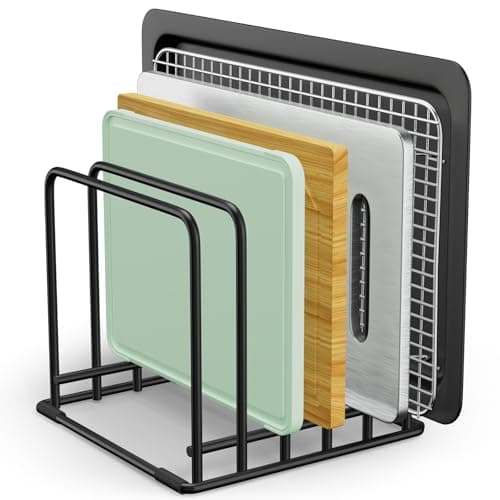 5-Tier Cutting Board Organizer Rack, Space-Saving Kitchen Storage for Cutting Boards, Trays, Bakeware, and Cookbooks, Cutting Board Organizer, Kitchen Cabinet Organizer, Baking Sheets Holder