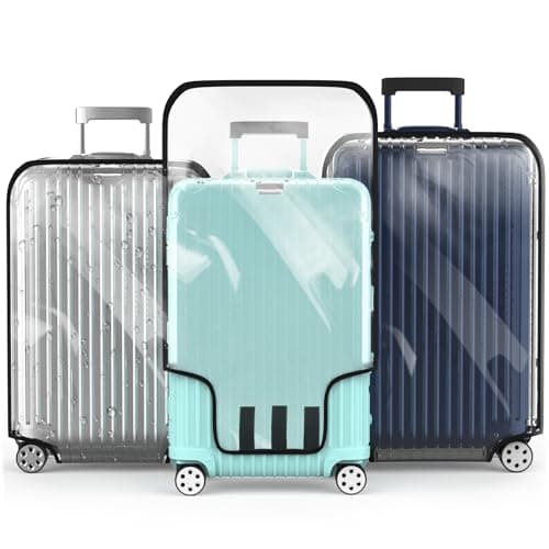 YHOUSE Suitcase Covers For Luggage, 28 Inch Clear PVC Luggage Covers Protector Full Thicken Transparent Waterproof Suitcase Sleeve With Large Velcro for 20"-30" Wheeled Suitcases