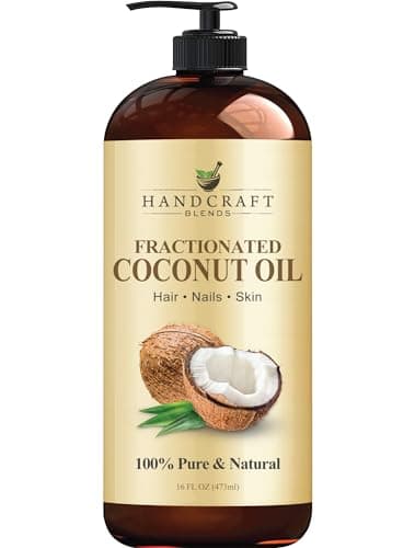 Handcraft Blends Fractionated Coconut Oil - 16 Fl Oz - 100% Pure and Natural - Premium Grade Carrier Oil for Skin, Hair and Body - Massage - Hair Tonic