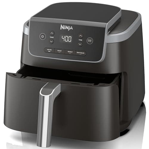 Ninja Air Fryer Pro 4-in-1 with 5 QT Capacity, Air Fry, Roast, Reheat, Dehydrate, Air Crisp Technology with 400F for hot, crispy results in just minutes, Nonstick Basket & Crisper Plate, Grey, AF141