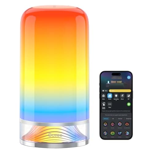 Govee RGBIC Smart Table Lamp 2, Touch Bedside Small Table Lamp Work with Matter, Alexa, LED Desk Lamp with 64 Scene Modes, Color Changing Lamp for Bedroom Living Room Dimmable Night Light(Corded)