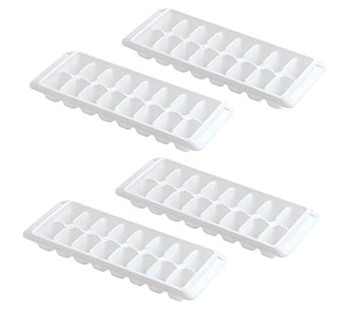 Kitch Easy Release White Ice Cube Tray, 16 Cube Trays (Pack of 4) (4 Pack - 64 Cubes)