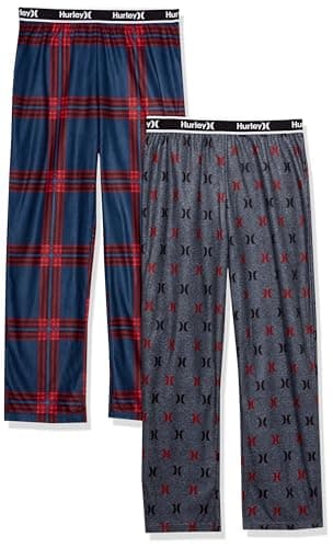 Hurley Boys' 2-Pack Pajama Pants, Midnight Navy/Cool Grey, 4