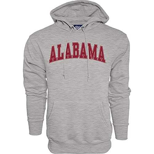 Blue 84 Men's Alabama Crimson Tide Arching Team Name Dark Heather Hoodie, Grey, Large