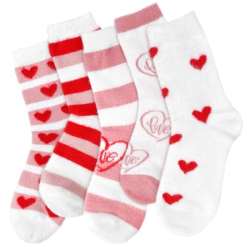 FilmHOO Valentines Day Gifts for Girlfriend Birthday Cozy Gifts for Her Mom Fuzzy Socks for Women Cozy Fluffy Warm Socks