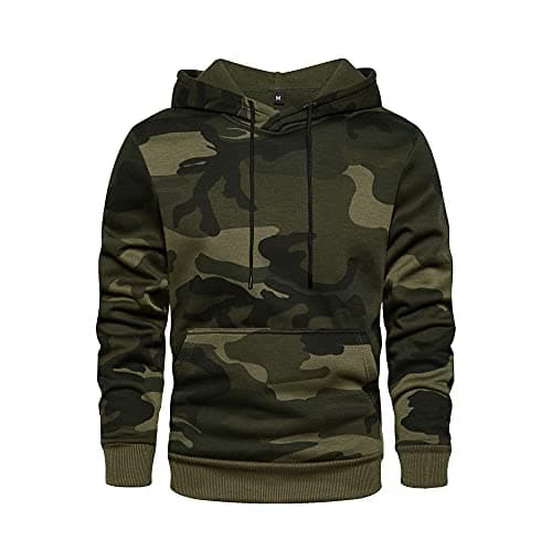 LBL Men's Camouflage Pullover Hoodies Camo Hooded Sweatshirts Army Green M 03