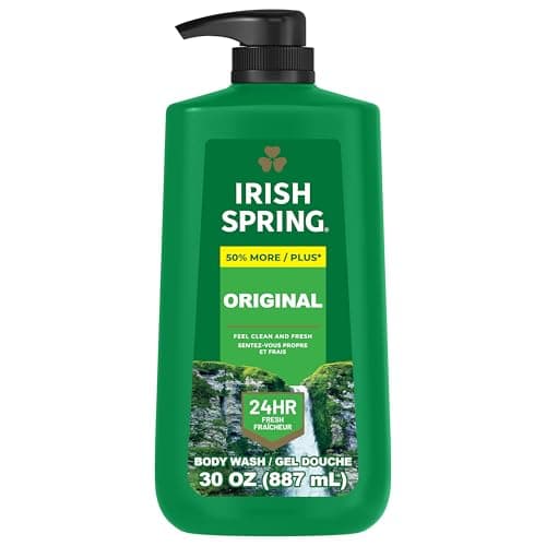 Irish Spring Original Moisturizing Body Wash for Men, 24-Hour Fresh, Face and Body Wash, Biodegradable Ingredients, Paraben Free, Cool Fresh Scent, 30 fl oz Pump Bottle