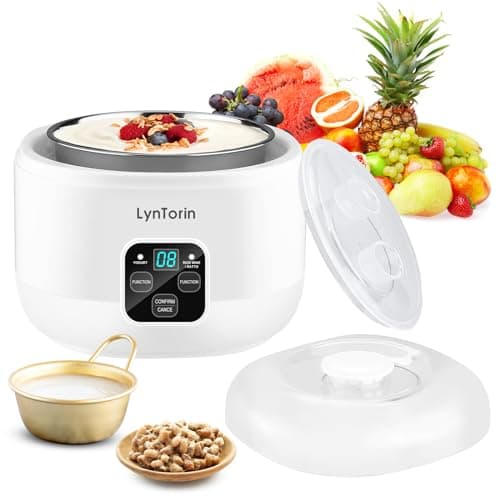 LynTorin Yogurt Maker, 34oz Yogurt Maker Machine with Timer and Constant Temperature Control, 3 in 1 Automatic Yogurt Makers with Stainless Steel Inner Pot, Yogurt Machine for Yogurt Natto Rice Wine