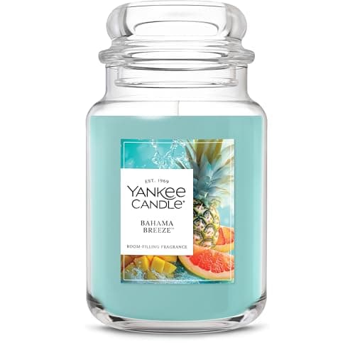 Yankee Candle Bahama Breeze, Scented Candle, 22oz Large Jar with up to 150 Hour Burn Time, Giftable, Birthdays