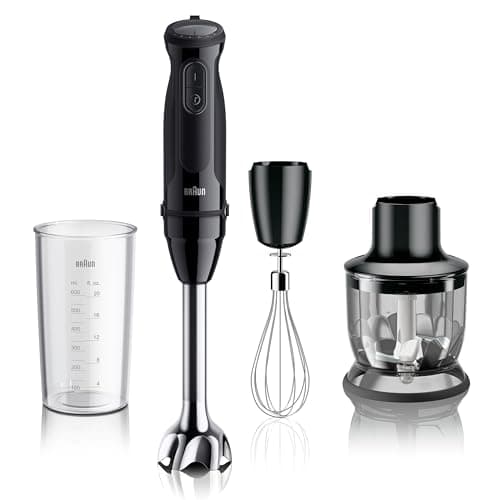Braun MQ50202M MultiQuick Vario 5 Handheld Blender – 21-Speed Stick with Turbo Boost, Stainless Steel Blades, EasyClick System, 500W, Chopper, Whisk, Masher – Immersion Blender for Smoothies
