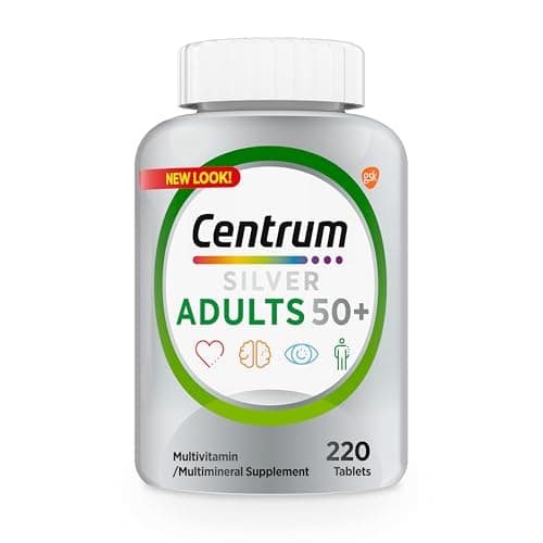 Centrum Silver Multivitamin for Adults 50+, Gluten Free, Non-GMO, Supports Memory and Cognition