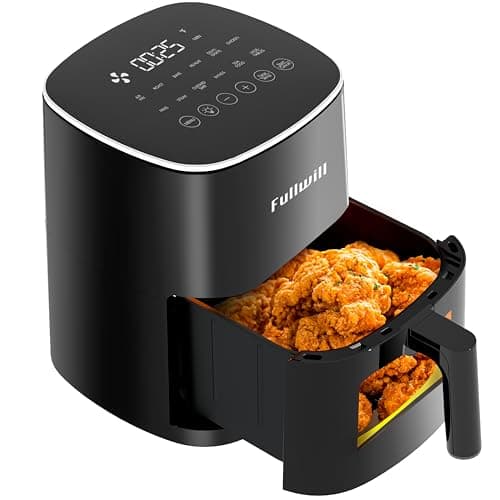 Fullwill Air Fryer 6QT with Clear window, 5-in-1 Multi-Function (Air Fry, Roast, Bake, Reheat, Dehydrate) with 7 One-Touch Presets, 85% Less Oil