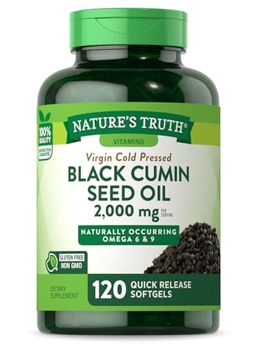 Nature's Truth Black Seed Oil Softgels | 2,000mg | 120 Count | Virgin Cold Pressed Cumin | Non-GMO and Gluten Free Supplement