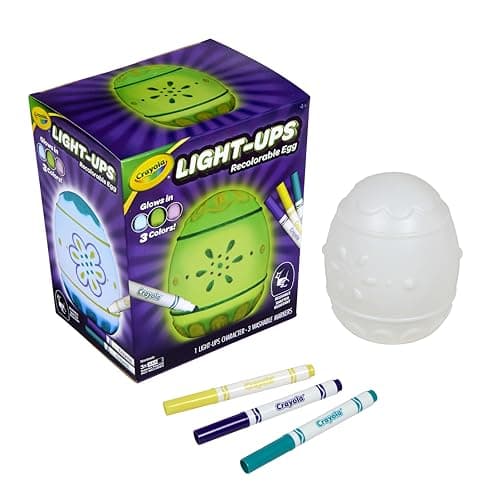 Crayola Light-Ups - Egg, Recolorable Light Up Egg, Easter Craft Decoration, Easter Egg Toy for Kids, Gifts & Basket Essential for Kids, Ages 4+