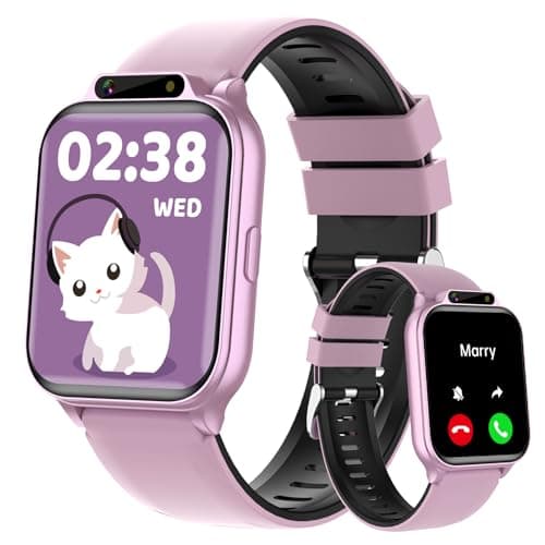 Smart Watch for Kids, 1.85" Fitness Tracker with Heart Rate, Sleep Monitor, IP68 Waterproof Smartwatches with Video Music, Pedometer, Game, NO APP/Phone, Gift for Boys Girls. (Classic, Pink)
