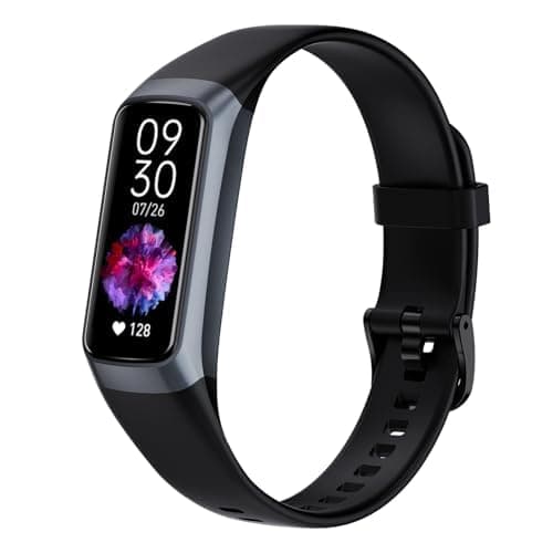 Fitness Tracker with 24/7 Heart Rate Sleep Blood Oxygen Monitor,IP68 Waterproof Smart Watch,1.10''AMOLED Touch Color Screen,Step Counter Health Activity Trackers for Women Men (Dark Black)