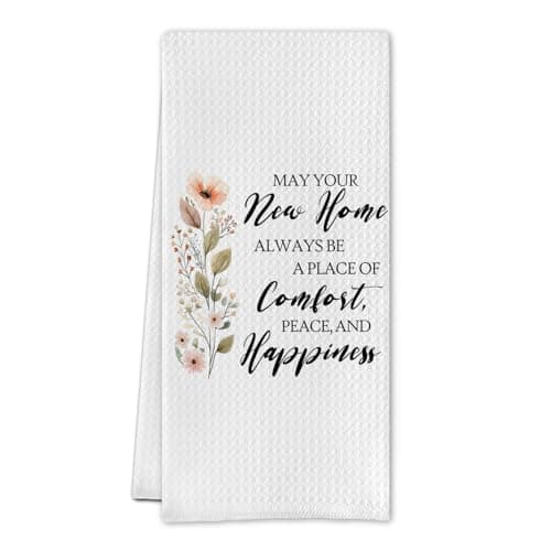 SereneHanctuary House Warming Gifts New Home,Floral Kitchen Towels, New Home Gifts Idea for Women Neighbor Couple,16X24 Inches