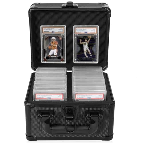 OUUTMEE Graded Card Case - Aluminum Alloy Graded Card Storage Box Compatible with 40 Card Slabs, Sports Trading Card Case Fits PSA, CSG, BGS