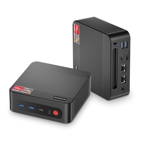 BOSGAME P4 Light Gaming Mini PC Ryzen 7 5700U 32GB RAM 1TB SSD Winodws 11 Pro Triple 4K 60HZ Displays Desktop Computers, Support PS3 Emulator Micro PC, HDMI+DP+Type-C, WiFi 6E, BT5.2, Dual 2.5GbE LAN