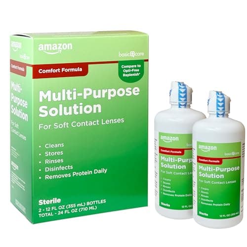 Amazon Basic Care Multi-Purpose Contacts Solution - Comfort Formula, 12 fl oz (Pack of 2)