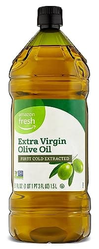 Amazon Fresh, Extra Virgin Olive Oil, First Cold Extracted, 51 Oz (Previously Happy Belly, Packaging May Vary)