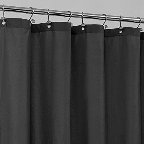 ALYVIA SPRING Waterproof Fabric Shower Curtain Soft Hotel Quality - 3 Magnets at Bottom, Premium Black Shower Curtain Liner for Bathroom, Light-Weight Cloth & Washable - 72x72, Black