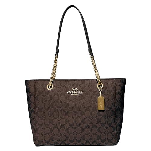 COACH Cammie Chain Tote, Brown Black