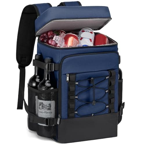 Cooler Backpack - 40 Cans Insulated Backpack Cooler for Men & Women, 2 Leak Proof Compartments Lunch Cooler Bag for Picnic, Camping and Beach - Blue - MIYCOO