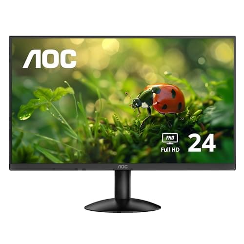 AOC 24B30H2 24” Frameless IPS Monitor, FHD 1920x1080, 100Hz, 106% sRGB, for Home and Office, HDMI x1 VGA x1, Low Blue Mode, VESA Compatible, Black