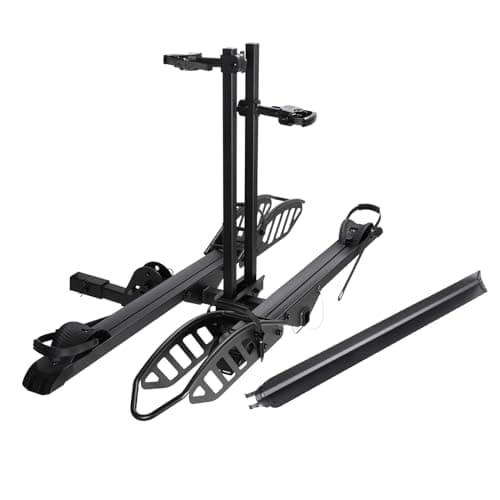 Young Electric 2-Bike Rack Mate R, Hitch-Mount Platform E-Bike Rack with Ramp, 200 lbs Capacity, Fits Car, SUV, Truck, RV, Van with 2-Inch Receiver and Up to 5-Inch Fat Tires Bicycle