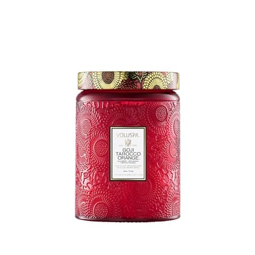 Voluspa Goji Tarocco Orange Candle, 18 oz, Coconut Wax Blend, Scented Candles for Home, 100 Hour Burn Time, Candle Jars
