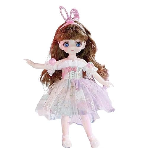 bositigo Anime BJD Doll 1/7 SD Dolls 9 Inch 18 Ball Jointed Doll DIY Toys with Clothes Outfit Shoes Non-Adjustable Hair Makeup,Best Gift for Girls Kids Children - Y