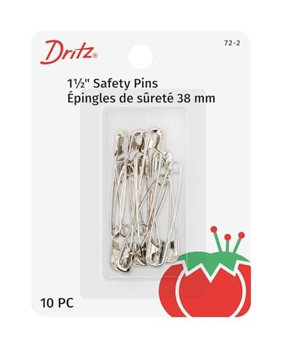 Dritz 72-2 Safety Pins, Size 2 (10-Count), Nickel