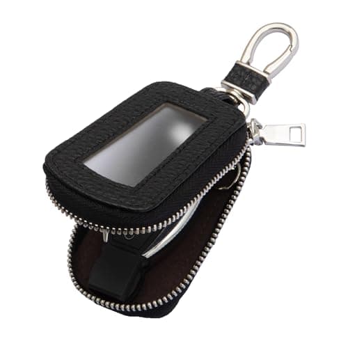 Yuoyar Key Fob Cover, Universal Car Key Leather Case, Fob Holder for Auto Remote (Black)