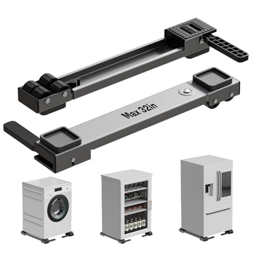 KVRG Appliance Rollers Heavy Duty,Newest Extendable Appliance Sliders,Liftable Washing Machine Base,Easily Move Washer and Dryer Machines,Refrigerators,Furniture-Grey