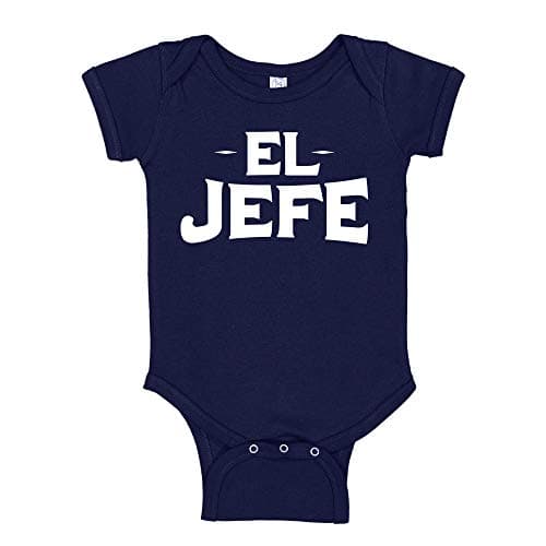 El Jefe (The Boss) Funny Spanish Baby Bodysuit Infant One Piece 12 mo Navy Blue