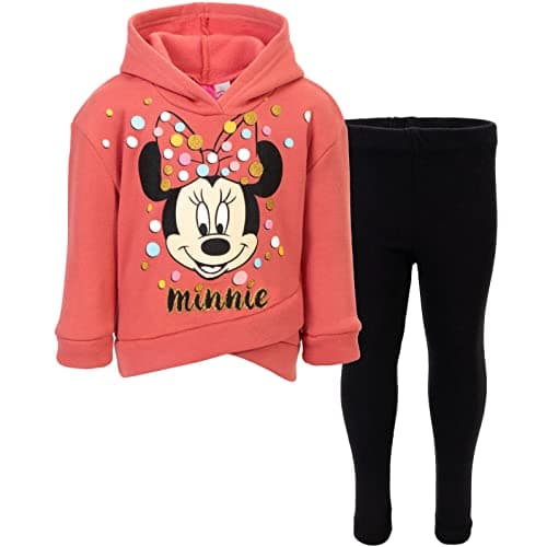 Disney Minnie Mouse Toddler Girls Fleece Hoodie & Leggings Faded Rose 4T