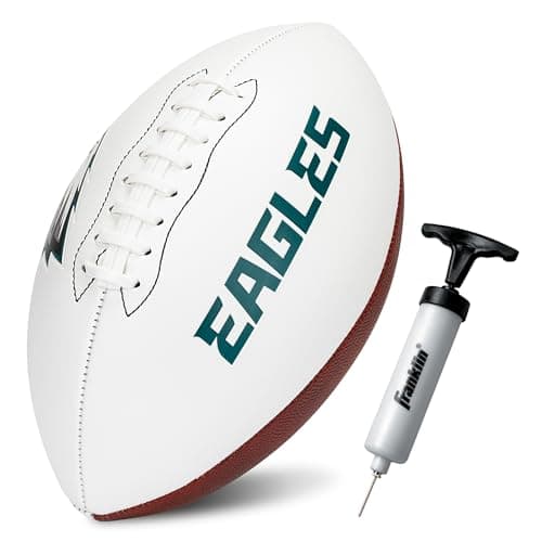Franklin Sports NFL Philadelphia Eagles Autograph Football - Official Size White Panel Souvenir Football for Autographs + Signatures - NFL Team Fan Shop Memorabilia Ball for Display