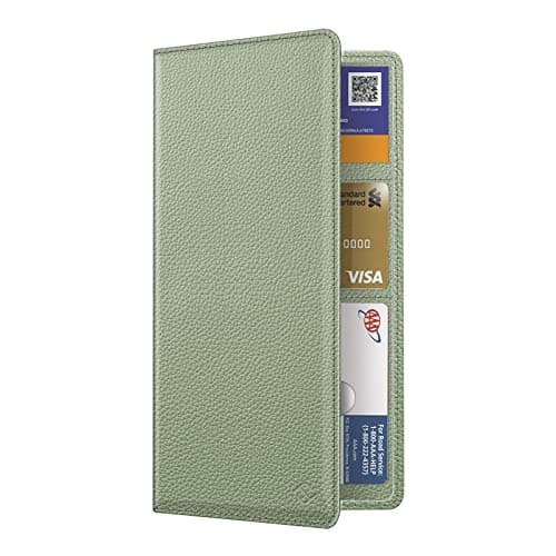 FINPAC Car Registration and Insurance Card Holder, Vehicle Glove Box Card Organizer Wallet, Automobile Accessories for Documents, License, Sage Green