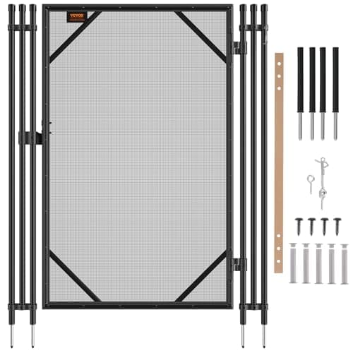 VEVOR 4FTx2.5FT Swimming Pool Fence Gate Easy DIY Installation with Stainless Steel Latch, Black