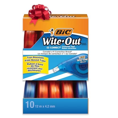 BIC(R) Wite-Out(R) Correction Tape, 471 3/5in., Pack Of 10, BICWOTAP10