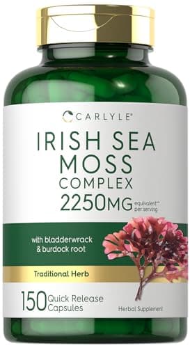 Carlyle Irish Sea Moss Capsules 2250mg | 150 Count | Complex Formula with Bladderwrack & Burdock Root | Non-GMO & Gluten Free